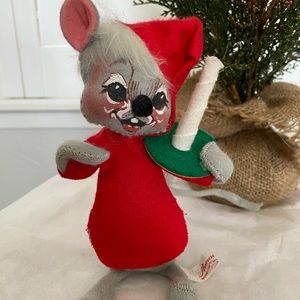 Annalee 1965 - 1967 Vintage Mouse  in pj’s with candle